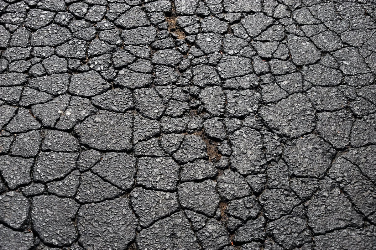 close up on crack on the asphalt ground
